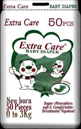 Extra Care Baby Diaper New Born (50) pcs - XS