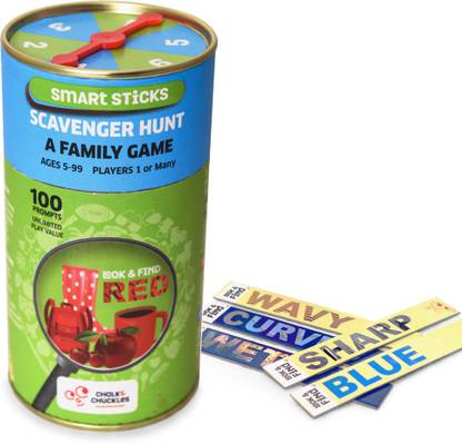 Chalk and Chuckles Smart Sticks Scavenger Hunt Game for Kids 5+ Years Fun Family Game for Age 4 -10