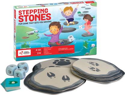Chalk and Chuckles Stepping Stones, Active Movement Math Game, Ages 4-8 Fun Learning Activity Kit