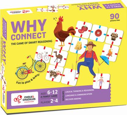 Chalk and Chuckles Why Connect Educational Game of Picture Connection Smart Gifts for Kids Age 6-12
