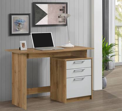 DeckUp Turrano Wotan Oak & White Engineered Wood Office Table