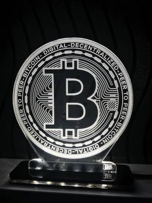 ZEALTHEPOWER BITCOIN LOGO Acrylic Light Lamp Engraved with Laser design Table Lamp