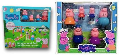 Yedhant PEPPA PIG PLAY GROUND SET & PEPPA PIG FAMILY SET 6 Action Figure TOYS|COMBO SET|