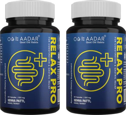 AADAR RE-LAX PRO Fast Relief from Constipation and Acidity, 60 Capsules (Pack of 2)
