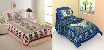 140 TC Cotton Single Jaipuri Prints Bedsheet