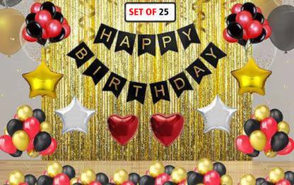 Prihit Birthday Decorations Kit, Happy Birthday Decoration Items - Pack Of 25
