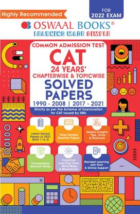 Oswaal CAT 24 Years Chapter-wise and Topic-wise Solved Papers (For 2022 Exam)