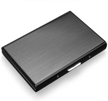 Haimac 6 Slots RFID Blocking Metal Wallet for Men & Women(Black,9.5 x 6.5 x 1.3 cm ) 6 Card Holder