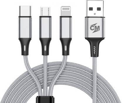 Callmate USB Type C Cable 2.4 A 1 m 3 in 1 Multiple USB Fast Charging Cable for Android, iOS and Type C Devices