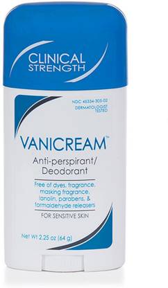 Vanicream Anti-Perspirant Clinical Strength 24Hour Protection for Sensitive Skin Unscented Deodorant Stick  -  For Women