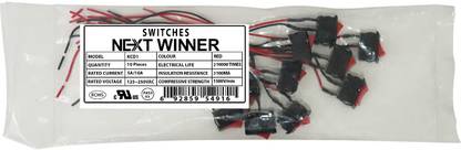 NEXT WINNER 10pcs ON/Off SPST Switch Red & Black 2Pin Mini Rocker Switch with Attached-Wires Electronic Components Electronic Hobby Kit