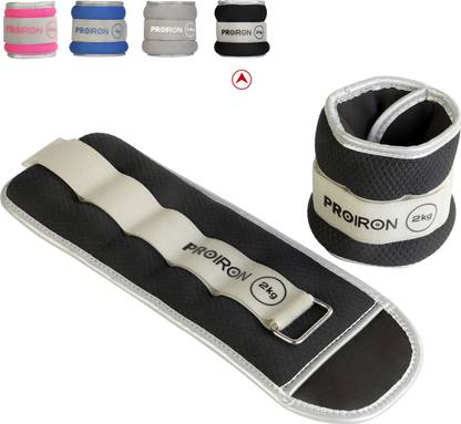 PROIRON Ankle Weights Wrist Leg Weights for Women Men 2kg in Pair Black, Grey Ankle Weight