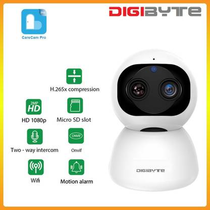 DIGIBYTE 2MP 10X Zoom 360° Wifi Robot Camera 2 way Audio, Cloud, Motion and SD Supported Security Camera