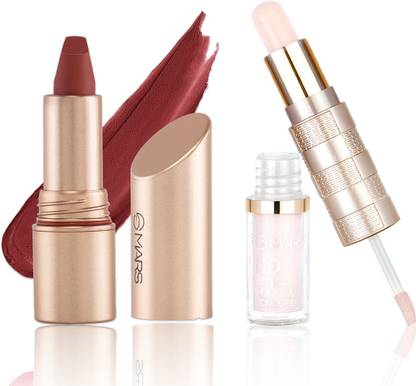 MARS Chestnut Courage Lipstick and HD Liquid Concealer and Contour Stick Shade-01