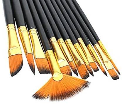 Eclet Craft Painting Brushes Set of 12 Professional Round Pointed Tip