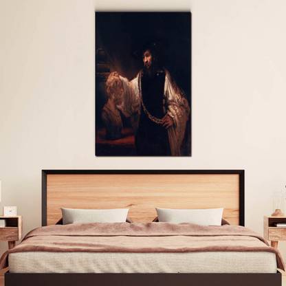 Artdira Aristotle with a Bust of Homer Rembrandt Canvas 36 inch x 24 inch Painting