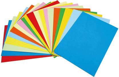 KRASHTIC A4 Color Sheets For Project Work, Art and Craft Set of 20 Sheets Plain A4 130 gsm Craft paper
