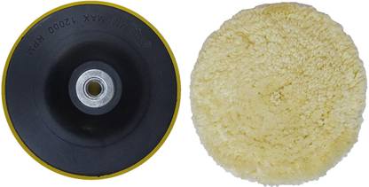 DUMDAAR Heavy duty (Pack of 2) Wool Pad and 5inch Backing pad size M14 Wood Polisher