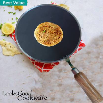 Navghar 3 mm Thick heavy quality Indian iron Tawas for roti/chapati/paratha etc. Tawa 25 cm diameter