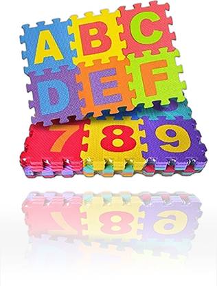 GARVI KIDS ZONE ABCD Alphabet & Number Blocks Puzzle Foam Mat For 0 to 10 Years Kids Multicolor