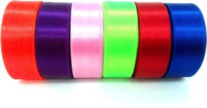 Vardhman Satan Ribbon 1inches Multicolor Satin Ribbon