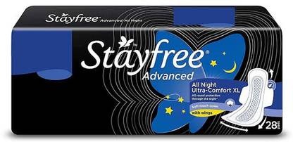 STAYFREE Advanced All Night Ultra-Comfort XL-28 Pads Sanitary Pad