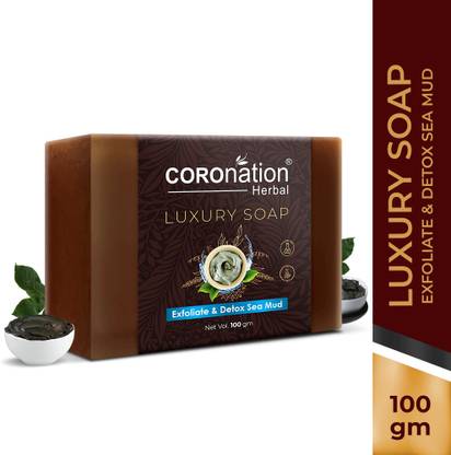 COROnation Herbal Exfoliate & Detox Dead Sea Mud Premium Soap Remove Dirt, Grime & Dead Skin Cell