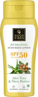 GOOD VIBES Sunscreen - SPF 50 Aloe vera & Shea butter Hydrating Sunscreen Lotion