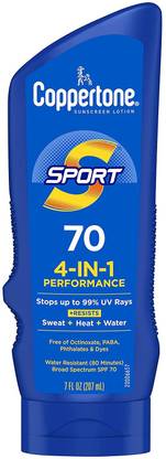 Coppertone Sunscreen - SPF 50 Sport Sunscreen Lotion 4 In 1 Performance Water Resistant 7 fl oz