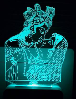 ARJAVA AJAVA 3D HALF RADHA KRISHNA NIGHAT LAMP Night Lamp