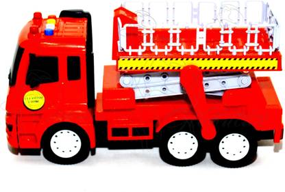 Globular Unbreakable Friction Powered Rescue Squad Elevator Crane Toy- Red