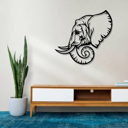 Artrooms Elephant Head Metal Wall Art - Wall Decoration | Wall Hanging (25x25 inch)