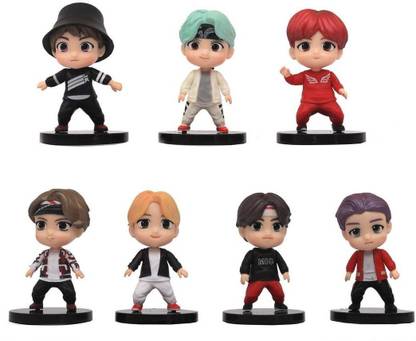 OFFO BTS Tiny Tans - Mic drop standing (Set of 7)| BTS / BT21 Merchandise For BTS Army and Kpop Lovers (Size : 7-8 cm)