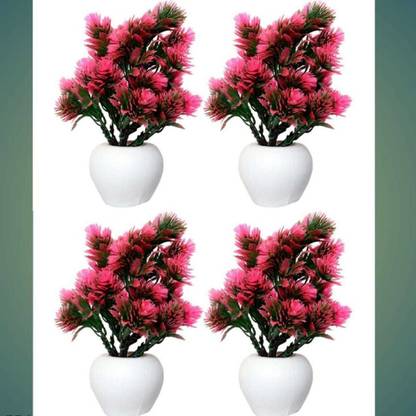 octa fashion Artificial Flower Potted Plants for Decoration Purposes Bonsai Wild Artificial Plant  with Pot