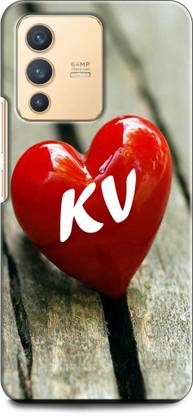 INDICRAFT Back Cover for Vivo V23 Pro 5G, V2132 K V, K LOVES V, NAME, ALPHABET, KV LOVE, HART, BLUE