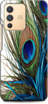 INDICRAFT Back Cover for Vivo V23 Pro 5G, V2132 MOR PANKH, PEACOCK, FEATHER