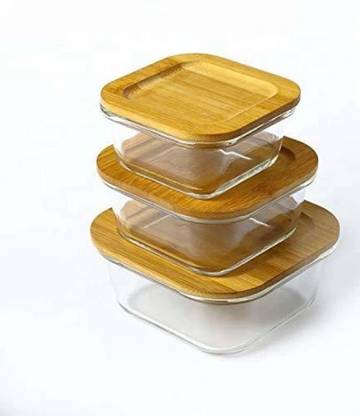 Mikap brother Glass, Wooden Cookie Jar  - 400 ml, 600 ml, 1000 ml