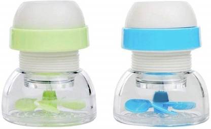 Adhvik Set of 2 pcs Flexible Water-Saving Filter Shower Head Anti-Splash Tap Shower Flexible Water-Saving Filter Shower Head Anti-Splash Stream Tap Sprayer Angle Cock Faucet