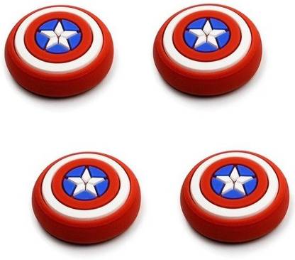 RETRACK [SET OF 2PAIR] [4PC] Marvel Captain America Controller Thumb Grip Silicone Caps  Gaming Accessory Kit