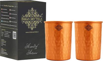 इंडियानार्टविला Set of 2,Copper Hammered Lacquer Coated ग्लास