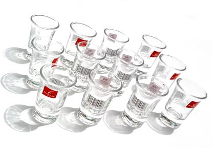 JAMM (Pack of 12) Crystal Clear Shot Glass 50 ML for Vodka/Wine/Full JAR SODA (Set of 12) Glass Set Shot Glass