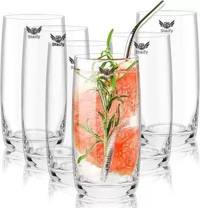 DULARIYA (Pack of 6) Thin Width Juice Glass Set (Pack of 6), 235 ml Glass Set Water/Juice Glass