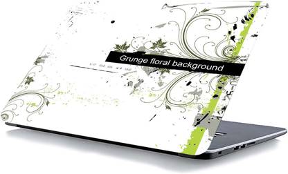 qth FLORAL LAP-4098 VINYL Reusable Laptop Skin Compatible for 15.6 inch