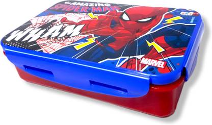 kistapo Spiderman Lunch box Bor School | 1000ML | Double Slide Lock 2 Containers Lunch Box