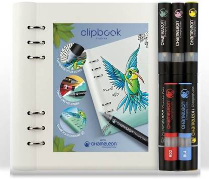 Chameleon Filofax White Clipbook Plus 3 Pens