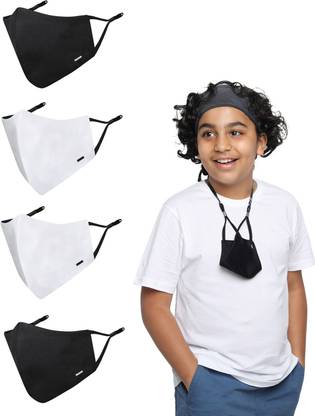 MASQ School_Combo_Medium_Black-White_04 Reusable, Washable Cloth Mask