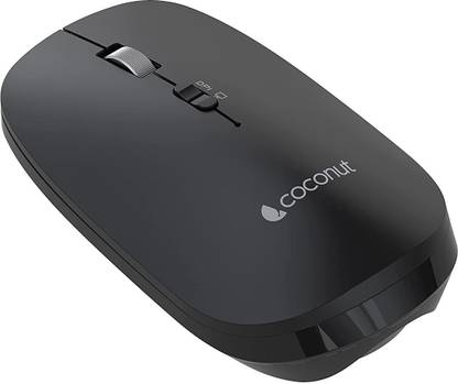 COCONUT WM23 500mAh Rechargeable Wireless Mouse Upto 10M Range with Metal Scroll Wheel Wireless Ambidextrous Optical Mouse
