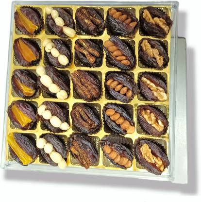 OASIS BAKLAWA Premium Handpicked Medzoul Dates Stuffed with Cashews, Walnuts, Almonds, Pistachios