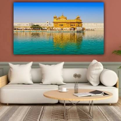 Innovision beautiful golden temple harmandir sahib photo frame (with frame) Canvas 48 inch x 24 inch Painting