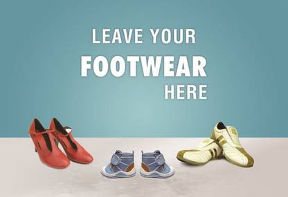 Poster Leave Your Footwear Here Poster Wall Poster sl1790 (13x19 Inches, Matte Paper, Multicolor) Fine Art Print